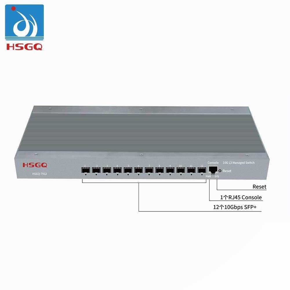 Factory Price 10 Gigabit Network Switch Fiber 12*10G SFP+ L3 Managed Industrial Switch 12 Port