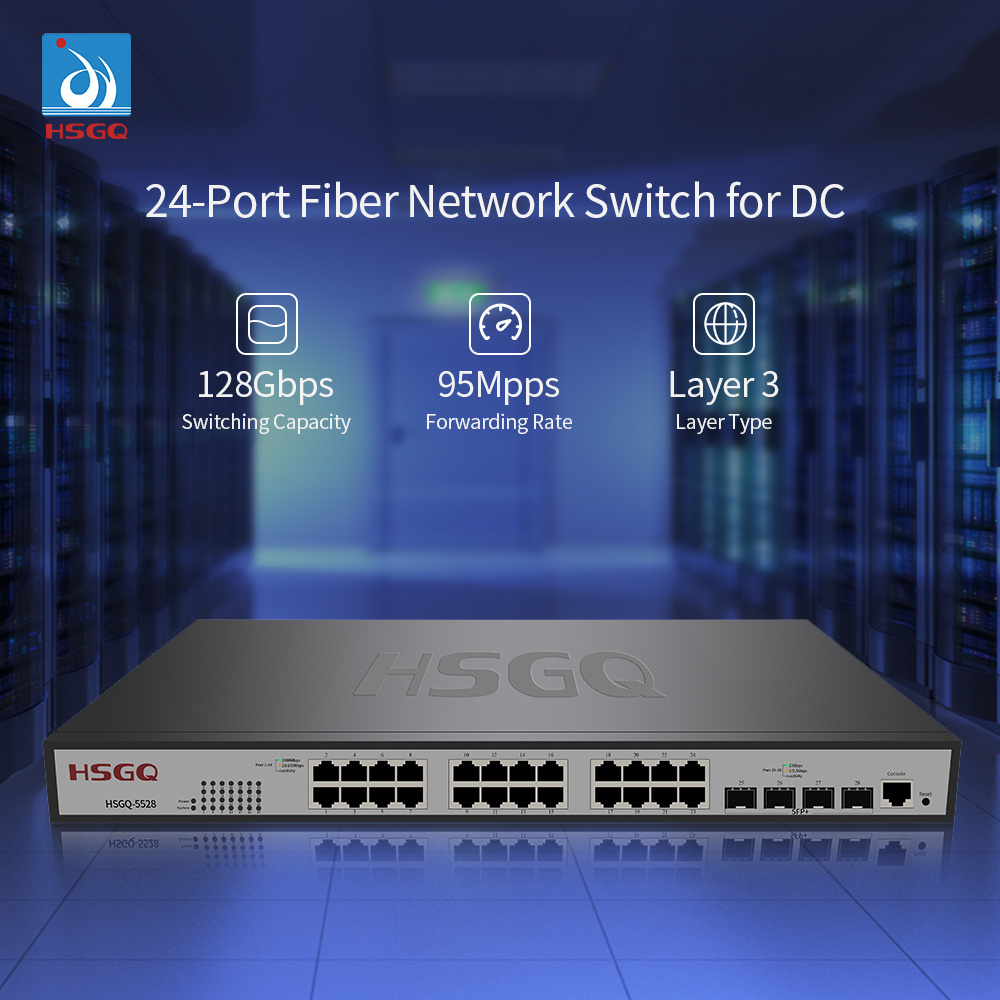 HSGQ-5528 24 Ports L3 Core Switch 24*GE 4*10G SFP GOOD both in Halfware and Software