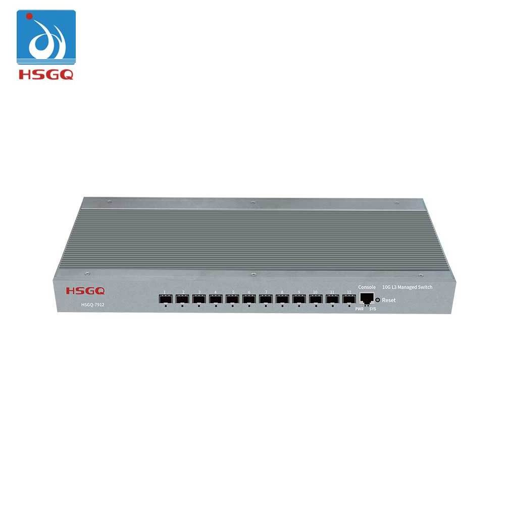 Factory Price 10 Gigabit Network Switch Fiber 12*10G SFP+ L3 Managed Industrial Switch 12 Port