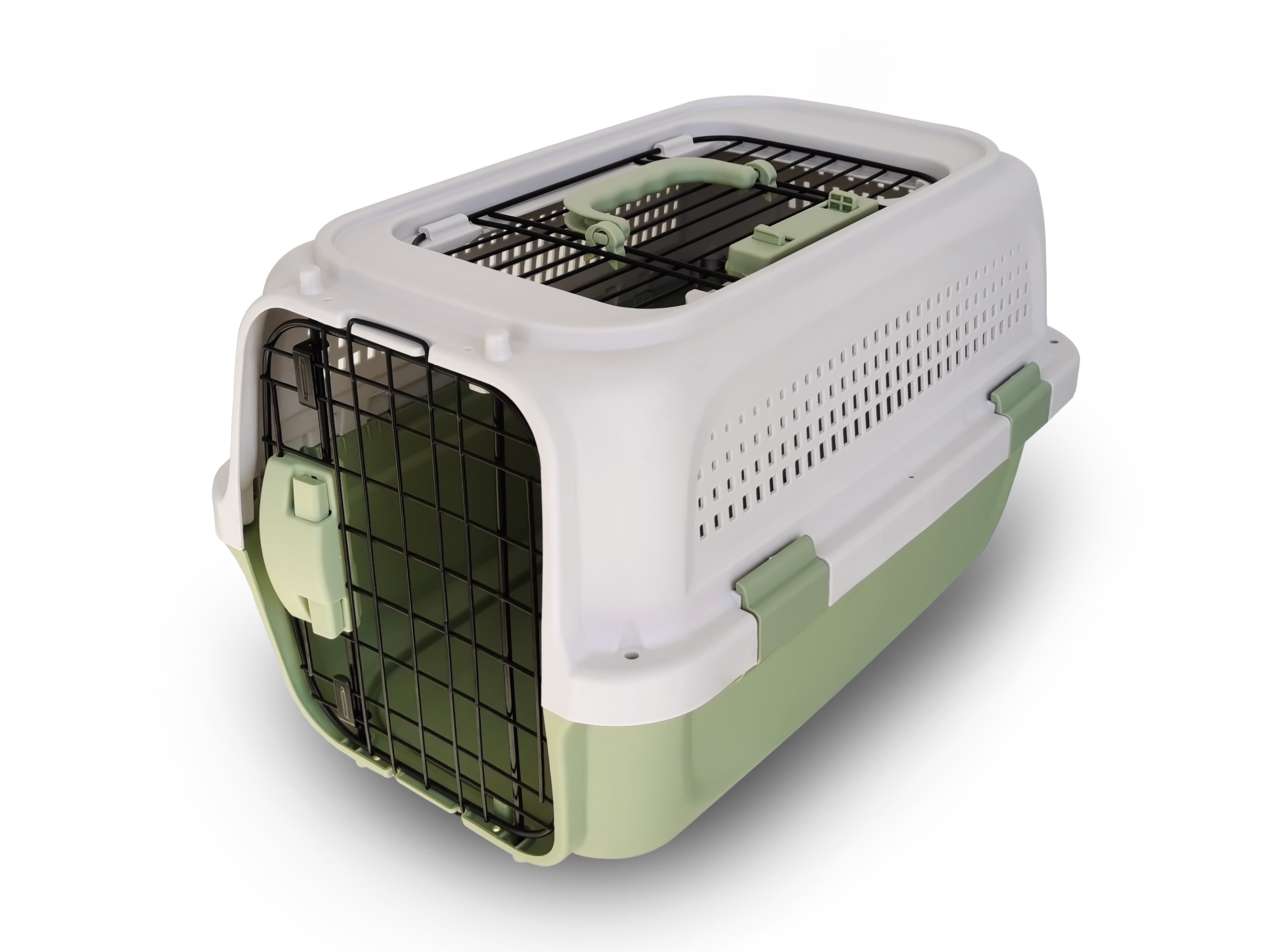 Wholesale Durable Plastic Portable Outdoor Two-Door Top-Load Hard-Sided Pet Travel Carrier