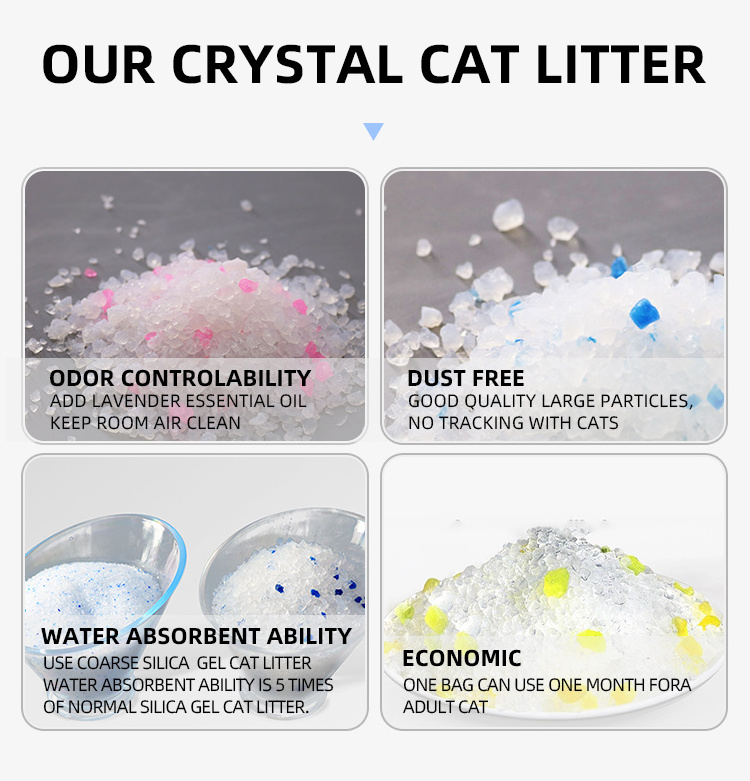 OEM Cat Litter Wholesale Silica Gel Non Clumping Crystal Cat Litter