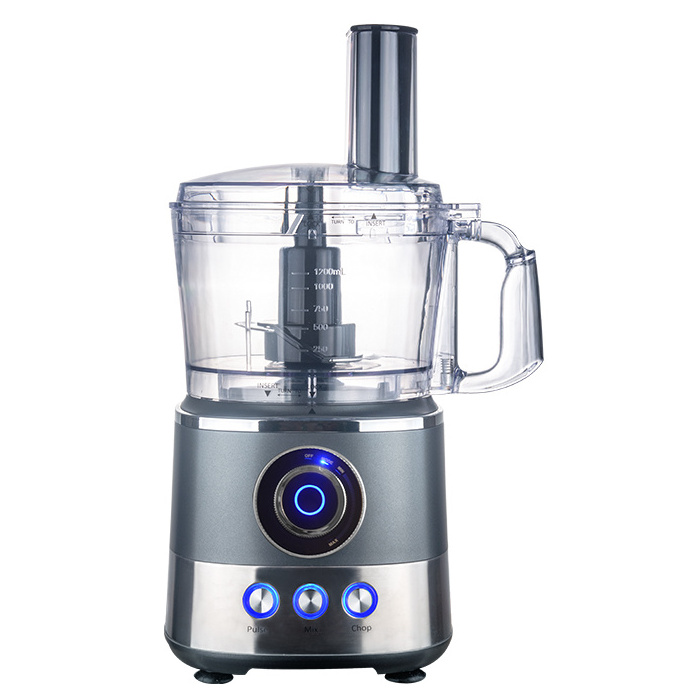 Plastic blender CB EMC GS CE ETL approval 1.75L 7 cups plastic 10 in 1 10 speed blue light food processor with multiple blade