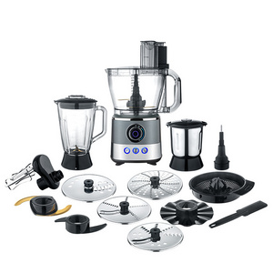 Hot Sell 3L 13 Cups Plastic Housing Black Spray Color 3 In 1 Big Pusher Low Noise Blending Grinder Mixing Food Processor