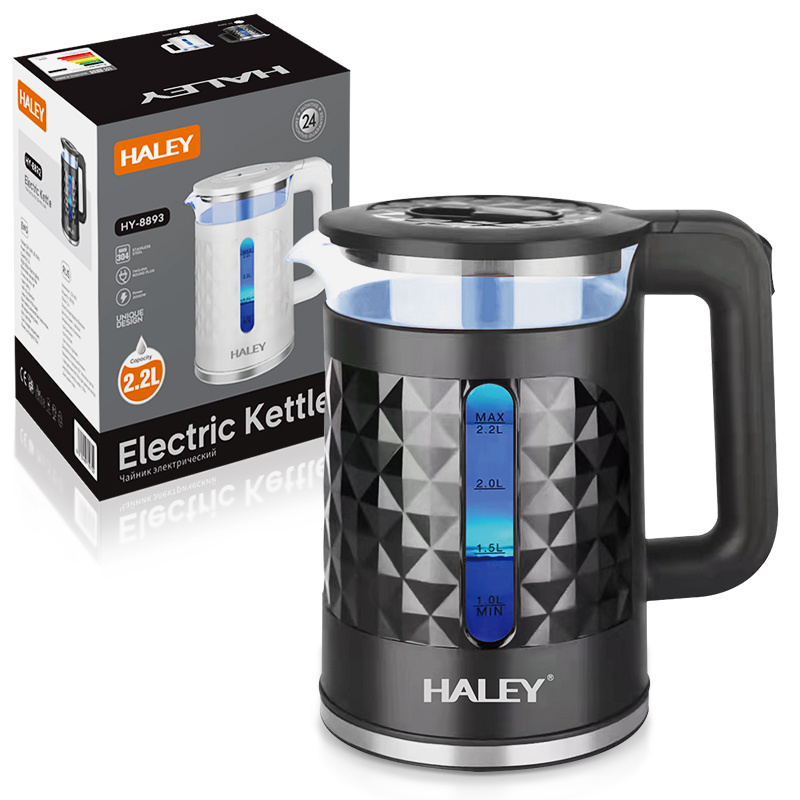 HALEY Popular Electric Kettle 2.2L Hot Water Kettle Stainless Steel Electric Kettle Wasserkocher Warmer elektrische ketel