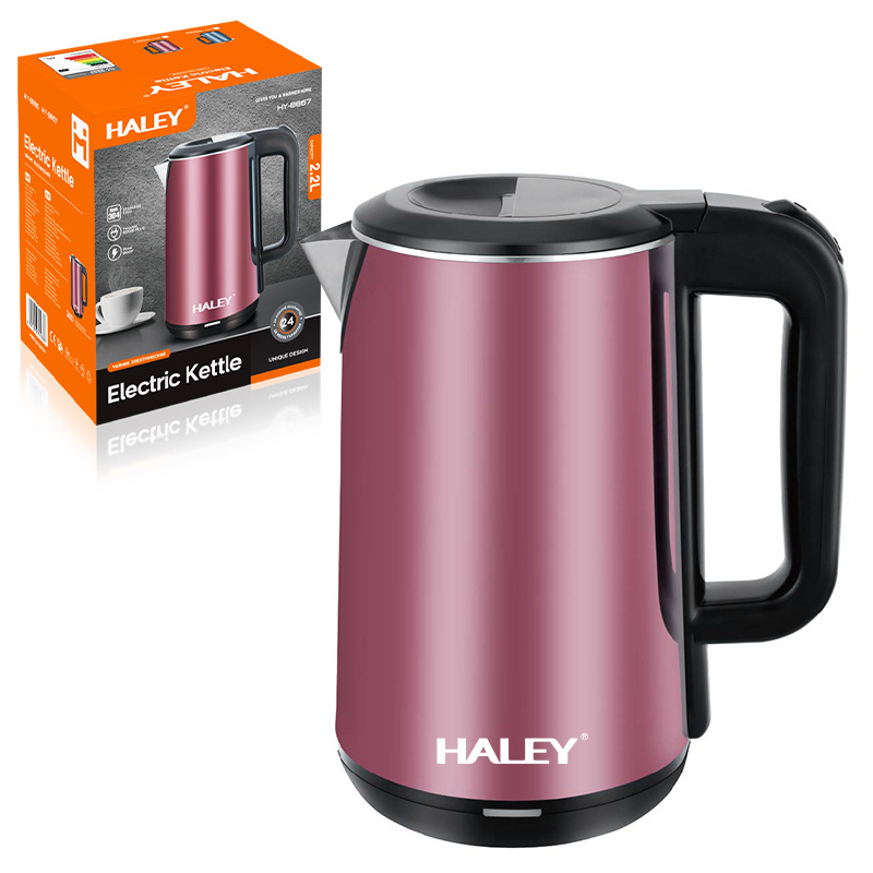 HALEY Hot Selling 2024 Popular Double Wall 2.2L Jug Kettle Electric Pot Water Boiler Kettle Electric Kettle For Home