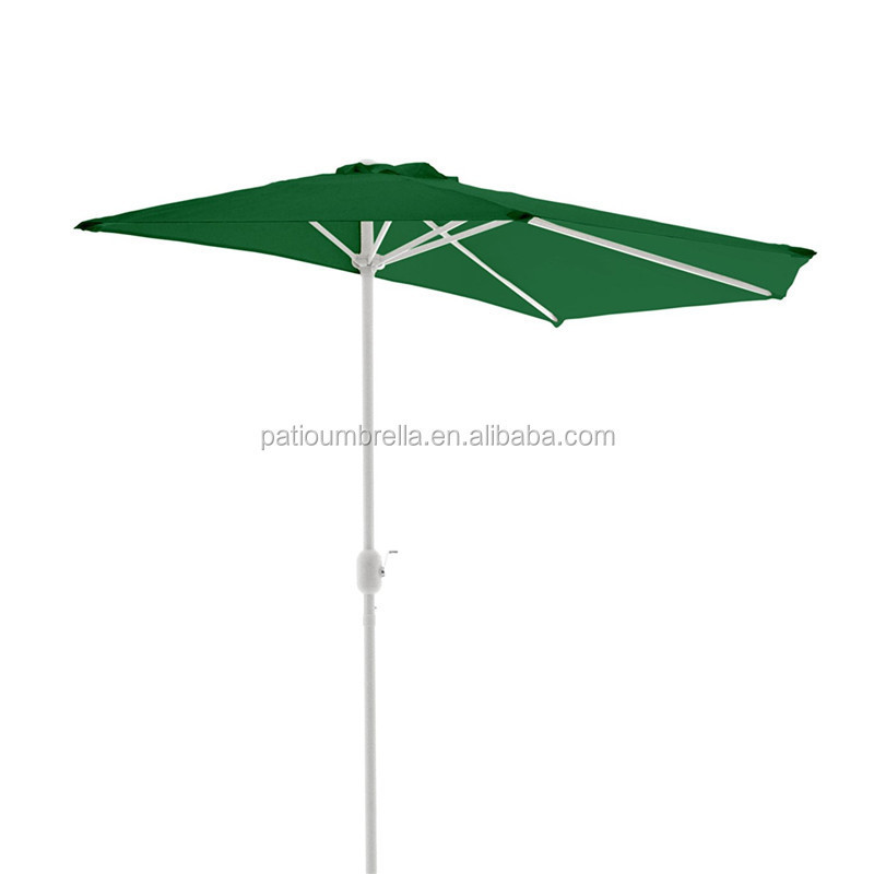 9'feet outdoor half wall patio umbrella with crank mechanism for balcony