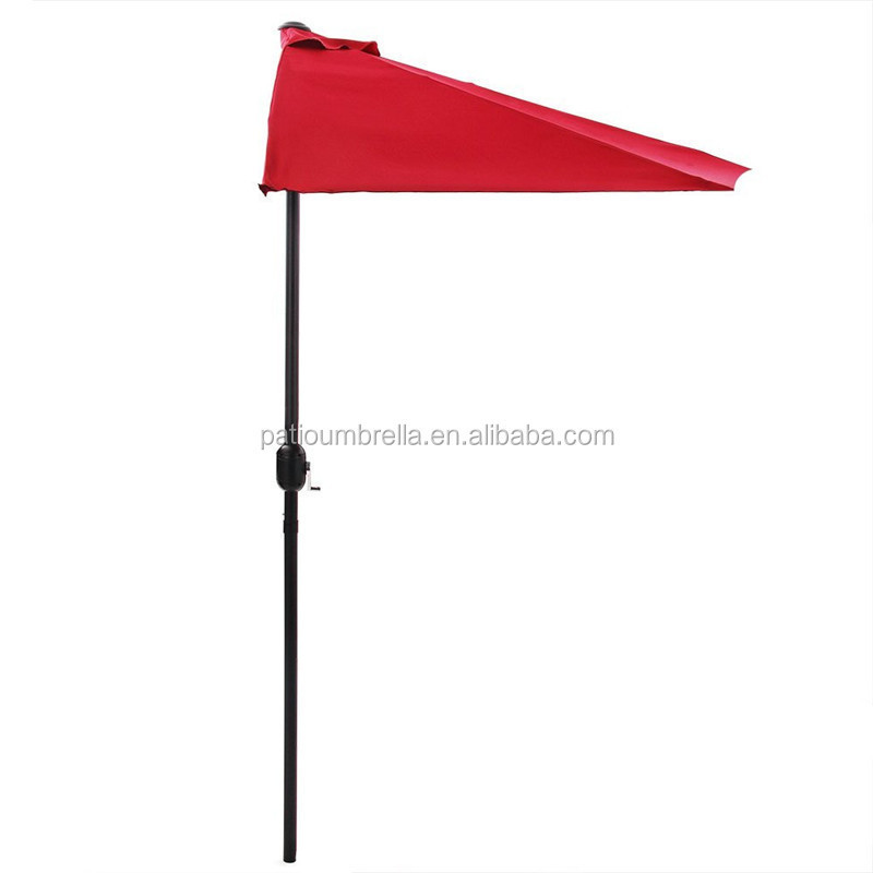 9'feet outdoor half wall patio umbrella with crank mechanism for balcony