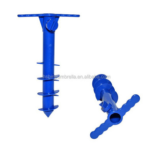 plastic ground screw sand pole anchor pp material for beach umbrella