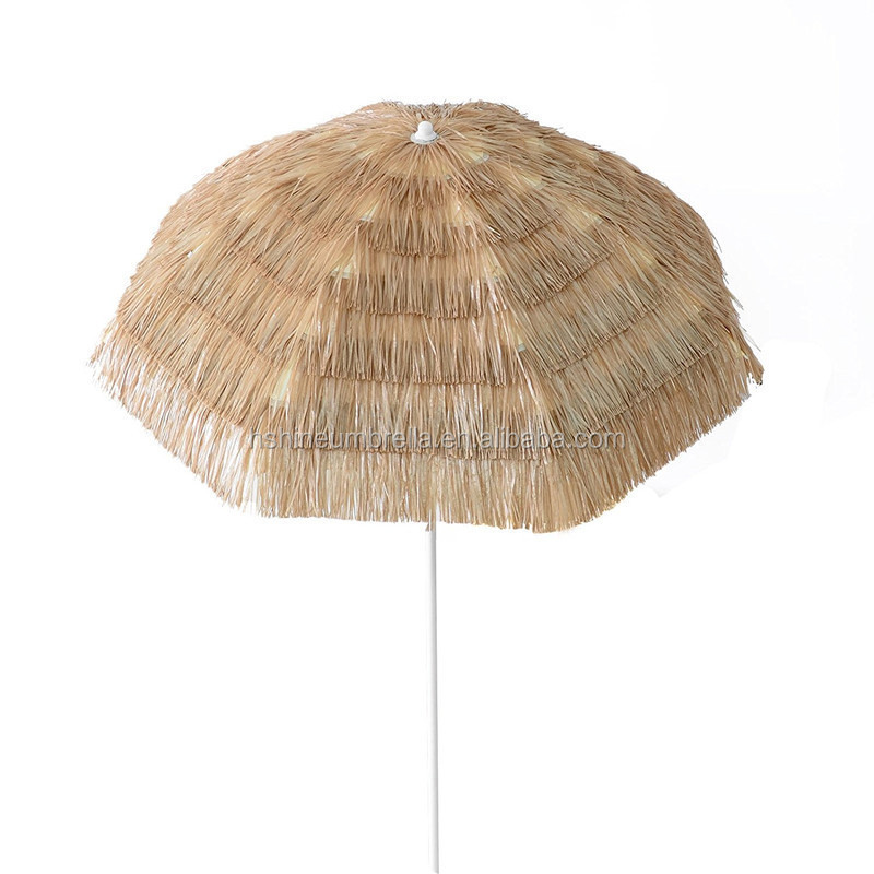 200cm Hawaiian Style Thatched Beach Patio Umbrella Natural Color