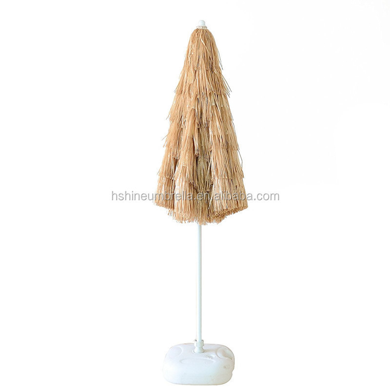 200cm Hawaiian Style Thatched Beach Patio Umbrella Natural Color