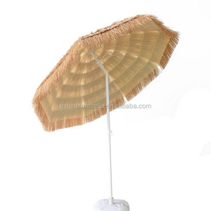 200cm Hawaiian Style Thatched Beach Patio Umbrella Natural Color