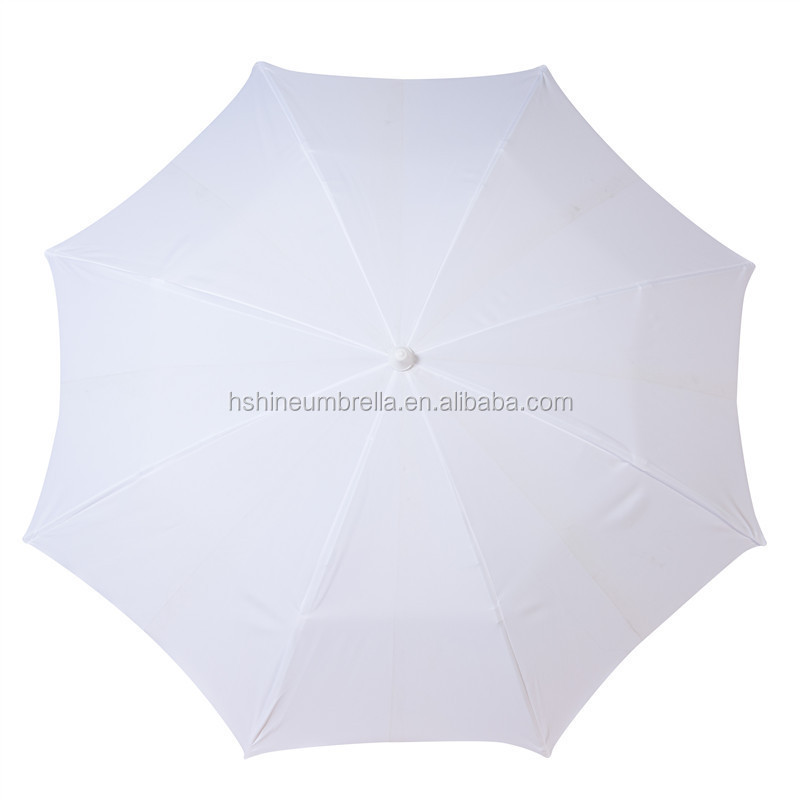 6foot portable 100% polyester white outdoor beach umbrella