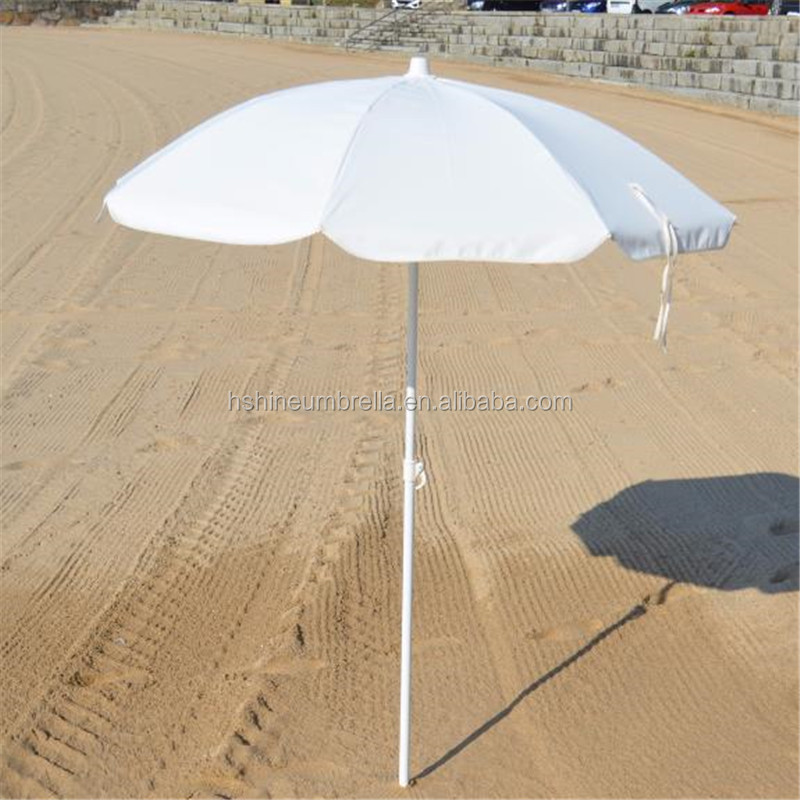 6foot portable 100% polyester white outdoor beach umbrella