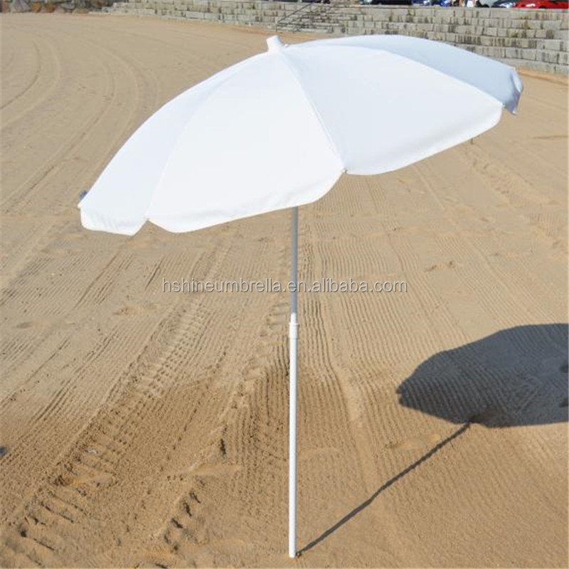 6foot portable 100% polyester white outdoor beach umbrella