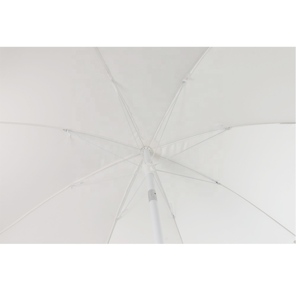 200CM Aluminum luxury white beach umbrella with fringe