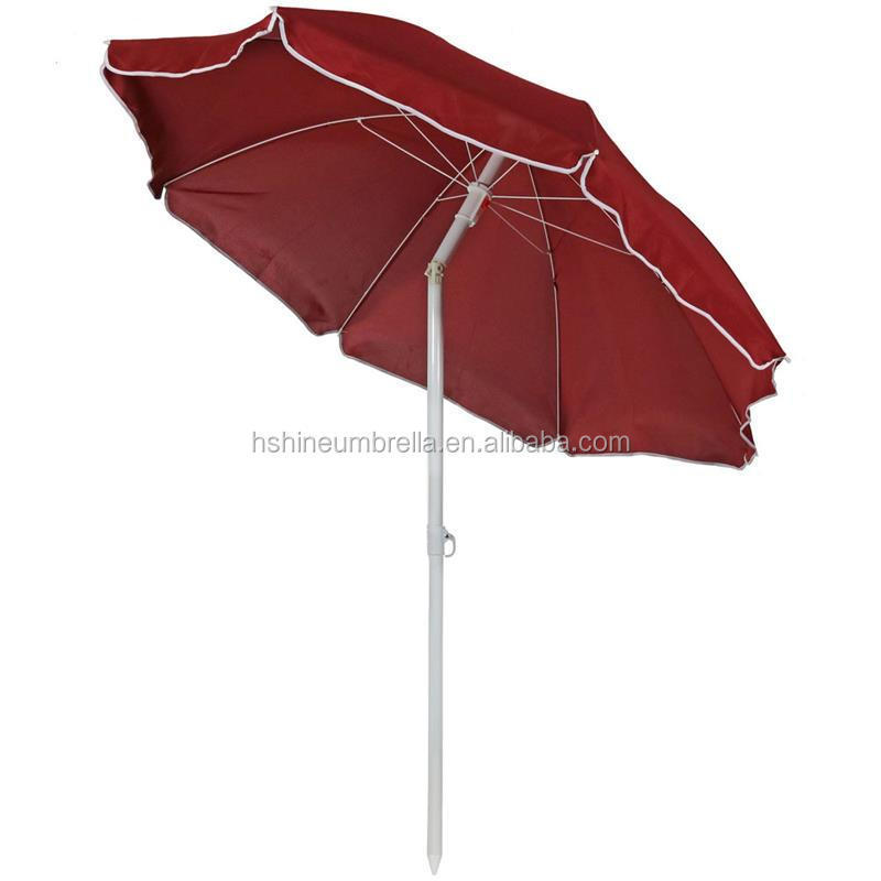 180cm small stainless steel plastic outdoor beach sun shade parasol with tilt