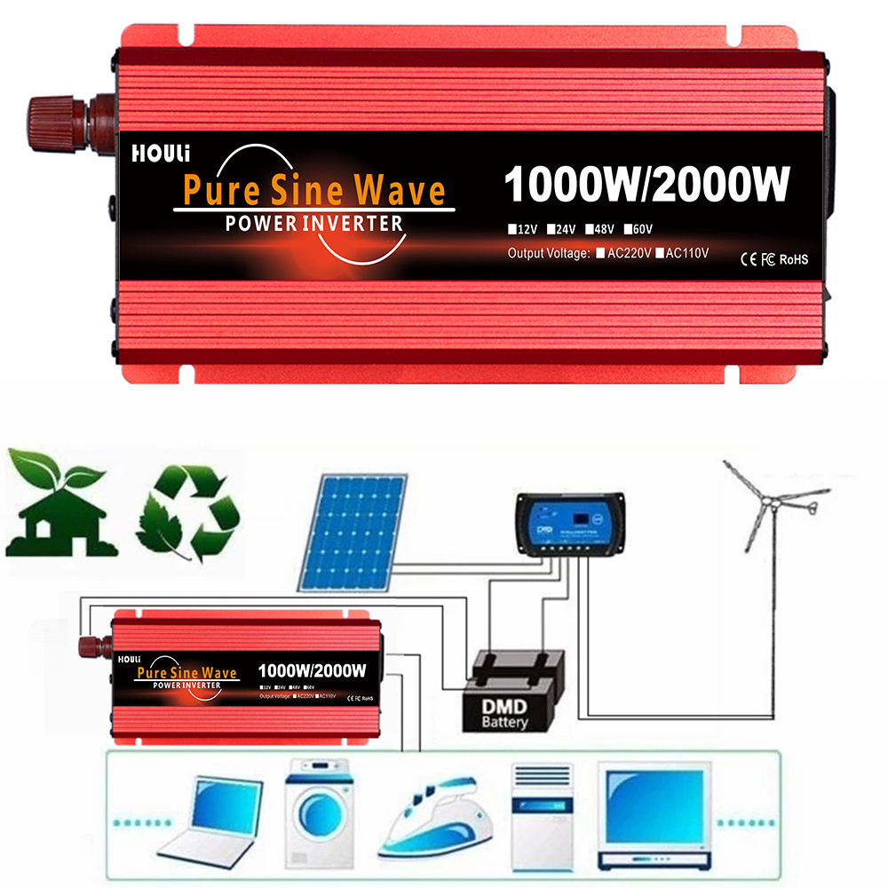 HOULI Power Inverter Dc 12V To Ac 220V 20000 Watt Car Power Inverter 2000W Convert Generator Electric Inverter