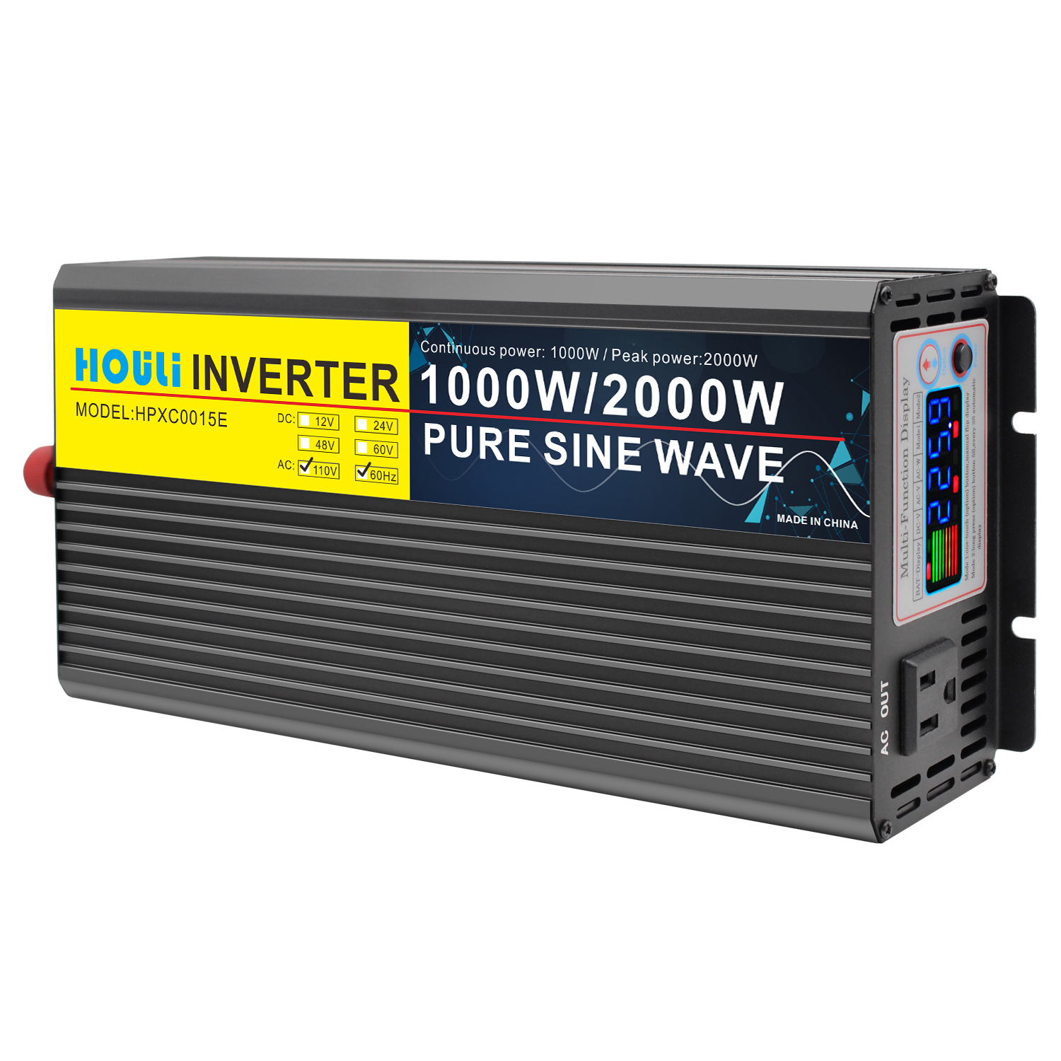 HOULI 2000W Power Inverter Dc 12V To Ac 110V Pure Sine Wave Inverter Car Conversor De 2000w 24v 48v  110v Onda Sinusoidal Pura