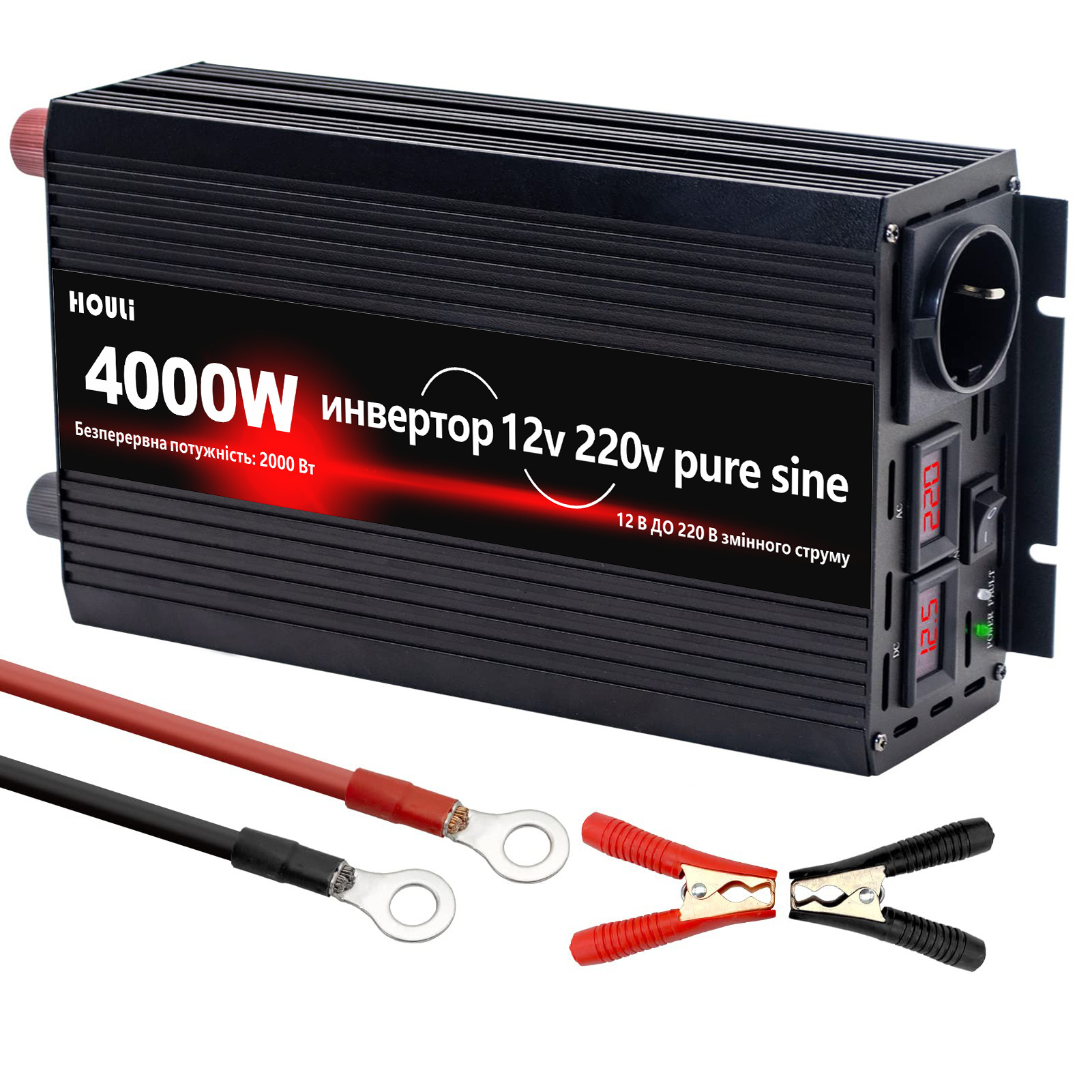 HOULI Pure Sine Wave Inverter Onda Pura 12V 220V 4000W Home Car Power Generator Inverter Pure Sine Wave Invertor