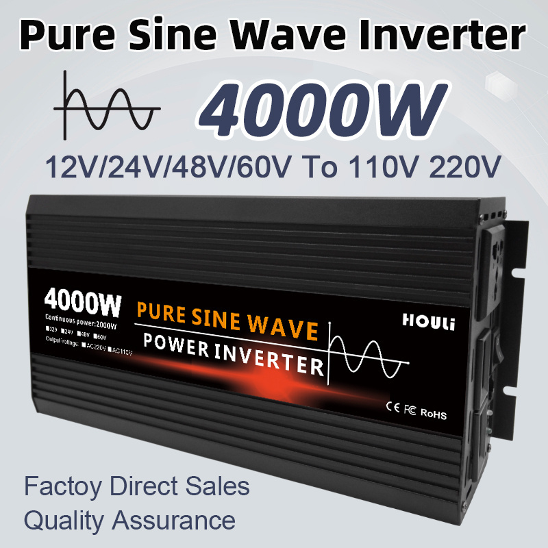 HOULI Inverter 12V 220V 4000W 3000W Inverter Pure Sine Wave Inversora Low Frequency Inverter Onda Pura