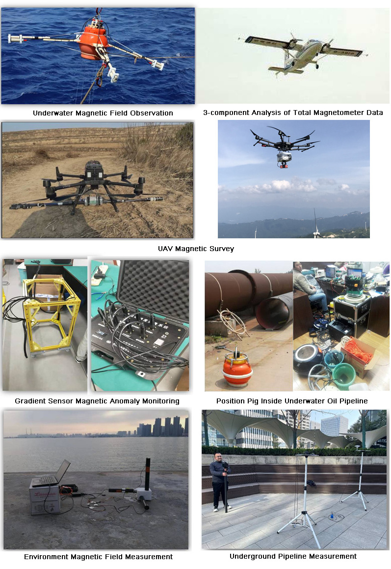 UAV magnet navigation geophysical survey Drone magnetometry sensor marine sea magnetometer fluxgate magnetic survey magnetometer