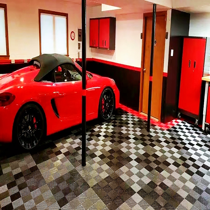 Factory sales Removable Interlocking Garage Flooring PP PVC Garage Floor Tiles Plastic For Warehouse Showroom Car Detailing Shop