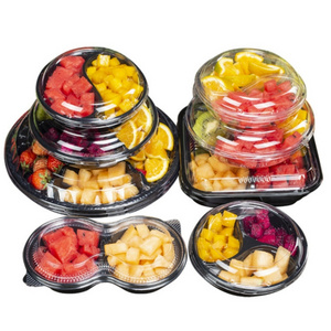 Factory Supply fruit packaging box  plastic sectional compartment plastic salad food container