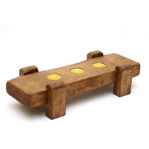 New Design home Decor Wooden Candle Stand 3 Holes Candle Holder Rustic Decoration For Home