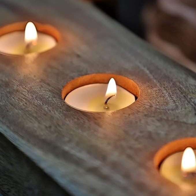 New Design home Decor Wooden Candle Stand 3 Holes Candle Holder Rustic Decoration For Home