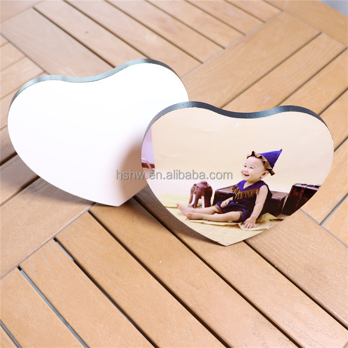 MDFSUB Wholesale Custom Blank Wooden Photo Frame Picture Plaques Heart Shape Desktop Creative MDF Wood Frame