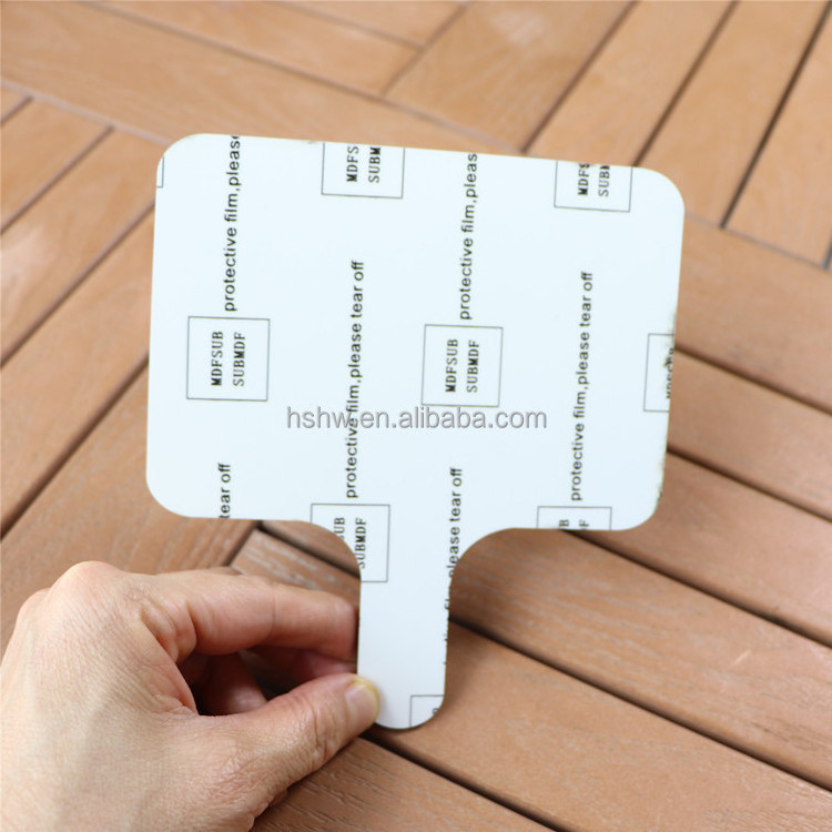 Sublimation Blank Durable Single Sided sublimation MDF Board blank Sublimation Wood Paddle Hand Fan For Graduation Memorial Gift