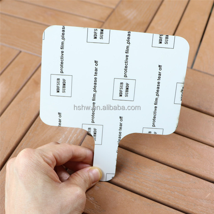 Sublimation Blank Durable Single Sided sublimation MDF Board blank Sublimation Wood Paddle Hand Fan For Graduation Memorial Gift