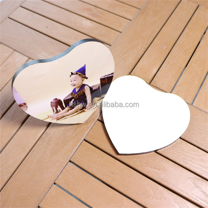 MDFSUB Wholesale Custom Blank Wooden Photo Frame Picture Plaques Heart Shape Desktop Creative MDF Wood Frame