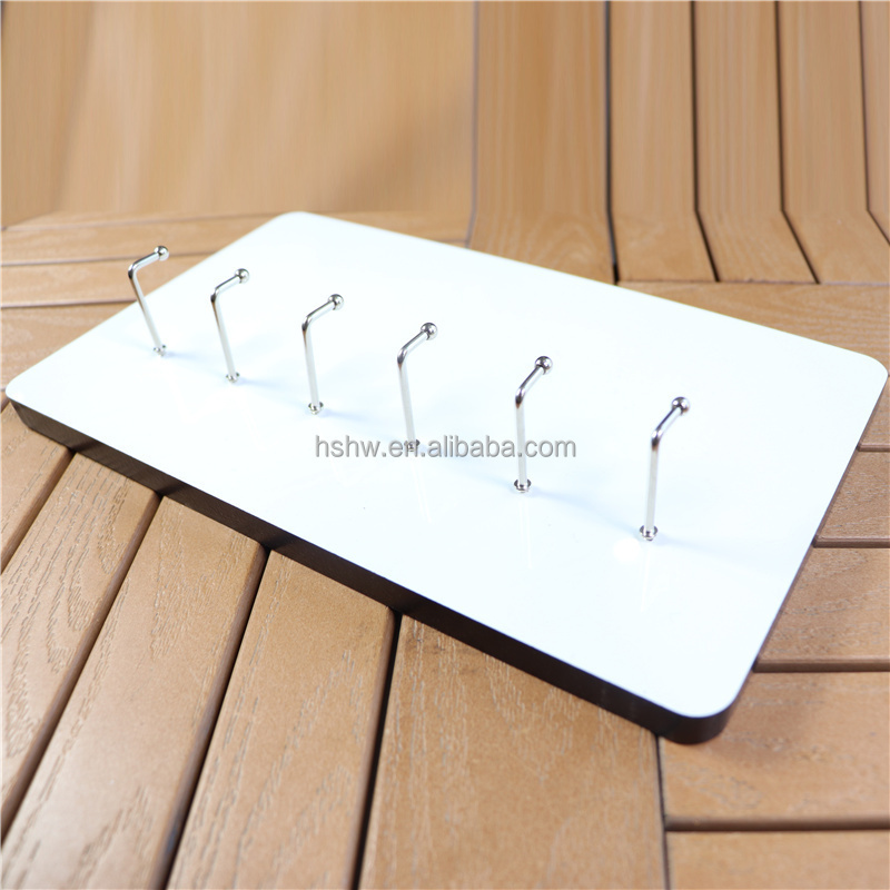 Wholesale 6 hooks 15mm Thick Printable Door Coat Rack MDF Wood Blank Sublimation Key Hangers