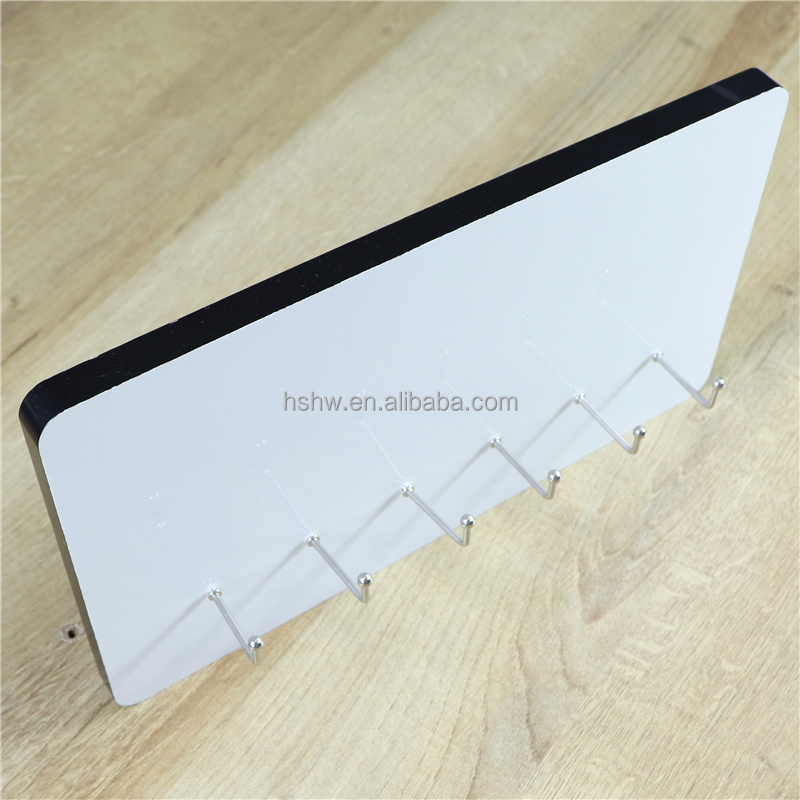 Wholesale 6 hooks 15mm Thick Printable Door Coat Rack MDF Wood Blank Sublimation Key Hangers