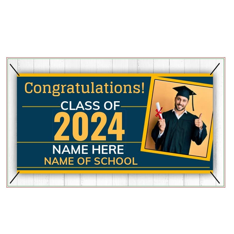 Custom Graduation Banner With Name Photo Happy Graduation Congrats Celebration Advertising Promotion Banner Signs