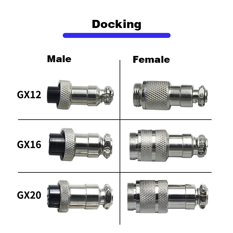 Male Female GX Series GX12 GX16 GX20 GX-16 2 5 7 Pin 2Pin 3Pin 4Pin 5Pin 6Pin 9Pin Reverse Aviation Plug Socket Cable Connector