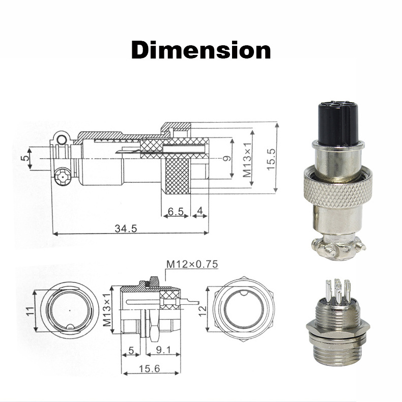 Male Female GX Series GX12 GX16 GX20 GX-16 2 5 7 Pin 2Pin 3Pin 4Pin 5Pin 6Pin 9Pin Reverse Aviation Plug Socket Cable Connector