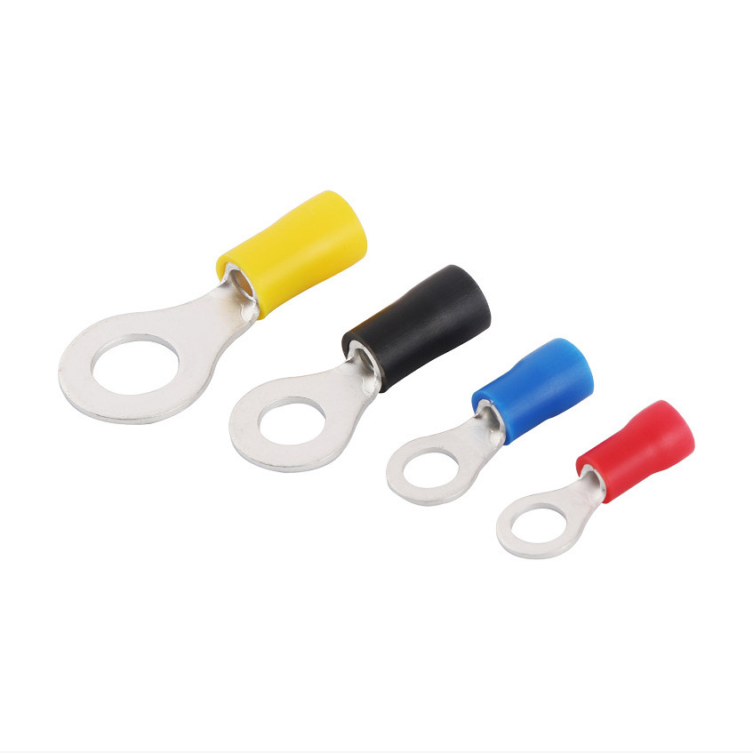 Pre-insulated Electrical RV Crimp Connector Cable End Lug Insulated Copper Cold Press Ring Type Terminal