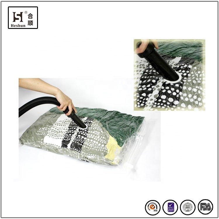 Space saver vacuum storage hanger bags for clothes dress