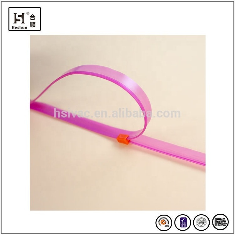 Transparent pp zipper without teeth zipper slider pe zipper for plastic bag