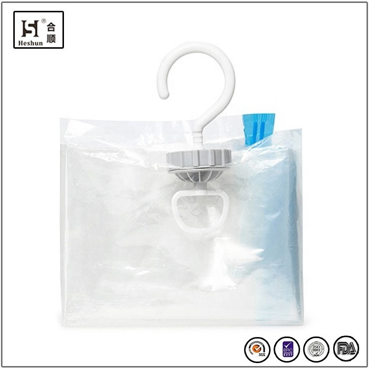 Space saver vacuum storage hanger bags for clothes dress