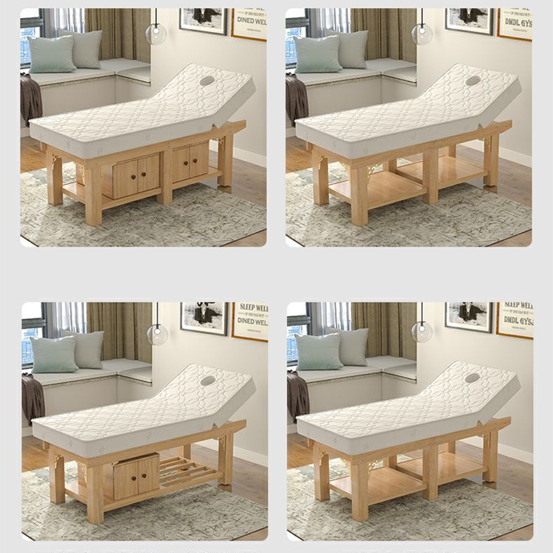 Wholesale solid wood beauty bed multifunctional head treatment bed physiotherapy massage bed with hole for beauty salon