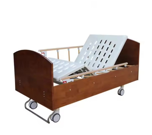 Adjustable wooden medical care bed Electric three-function medical care bed