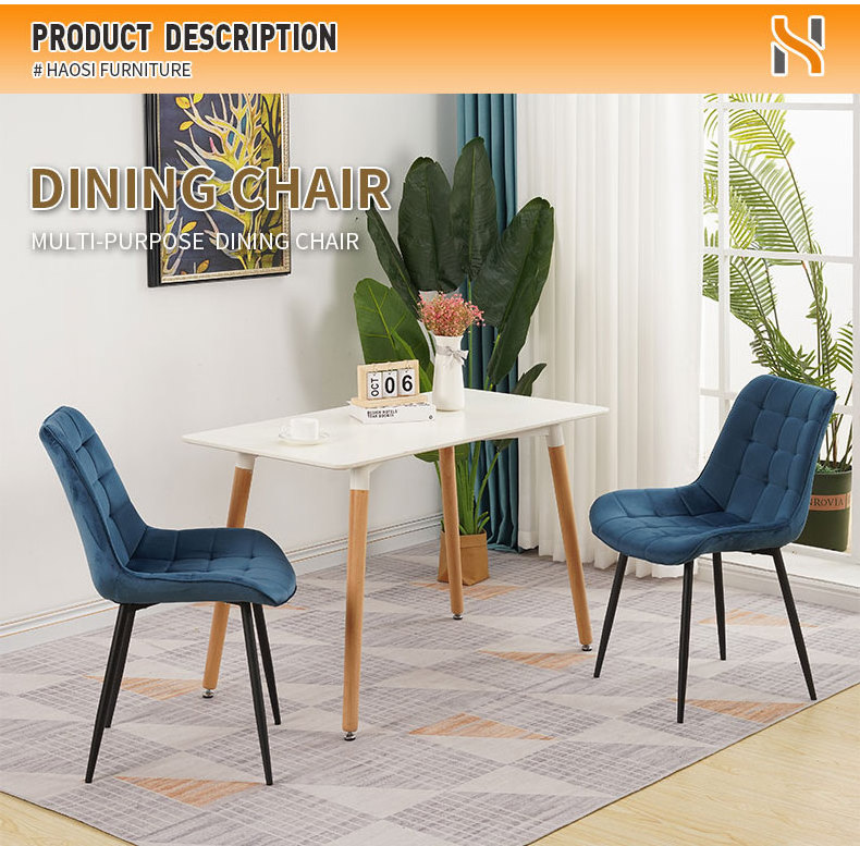 Custom living Room Furniture Leisure Lounge dining room chairs Luxury dinning chair Upholstered fabric velvet Dining Chair