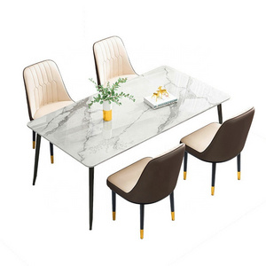 Hot sale dining room furniture modern new design dining table decorating MDF 4 6 8 Person Dining Table sets