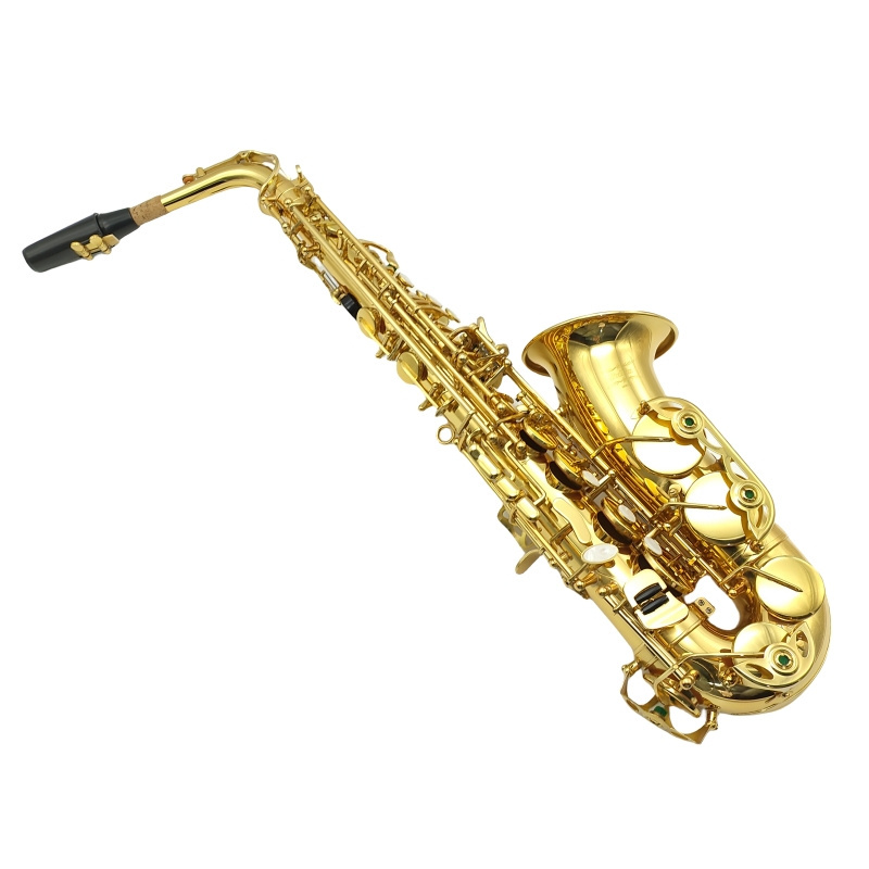 High Quality Gold Lacquer Brass Alto B Key Professional Saxophone Alto Gold