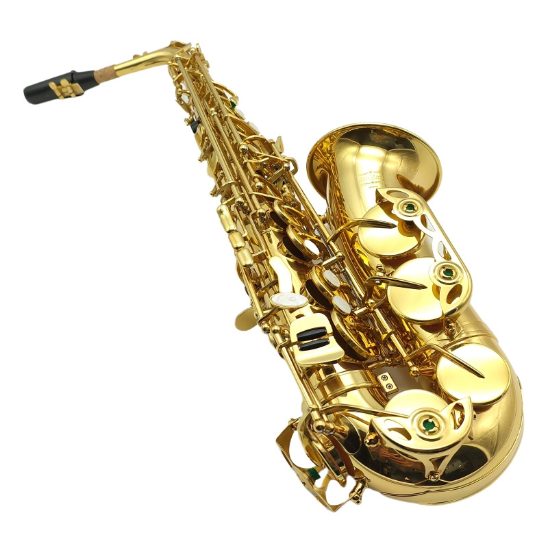 High Quality Gold Lacquer Brass Alto B Key Professional Saxophone Alto Gold