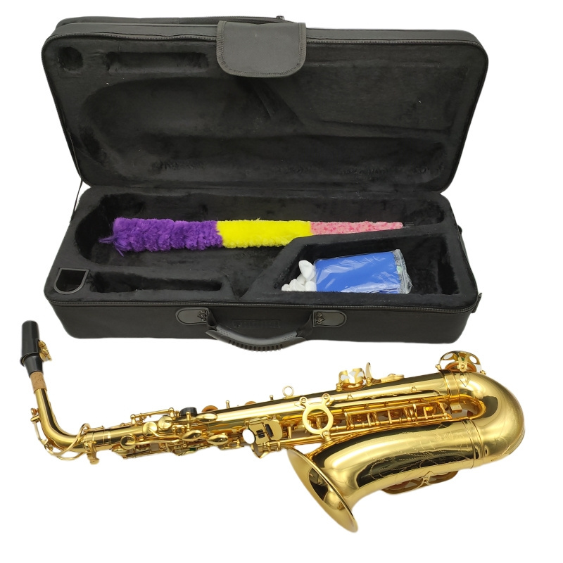 High Quality Gold Lacquer Brass Alto B Key Professional Saxophone Alto Gold