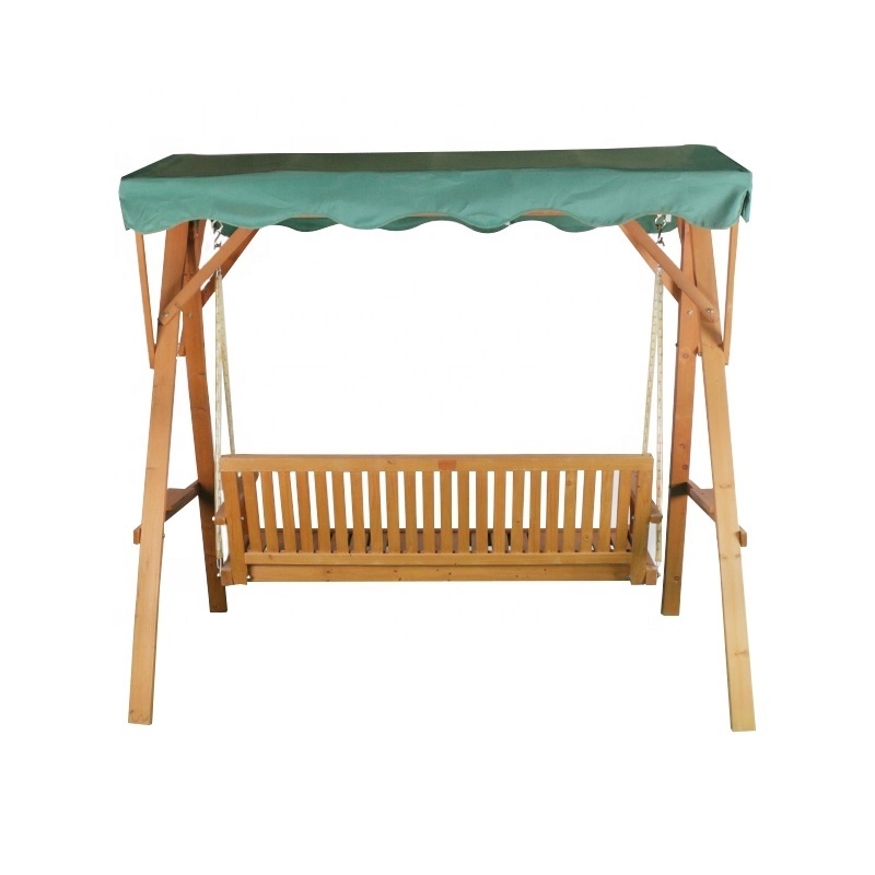 Outstanding quality wood garden swing bench antique wooden swing with green shed frame